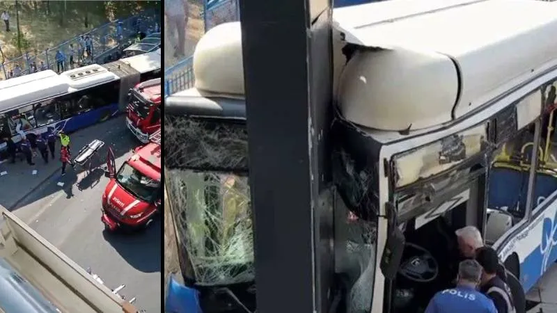 Ankara’da belediye otobüsü kaza yaptı, yaralılar var!