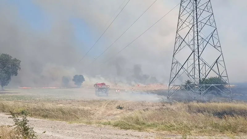 Çanakkale’de tarım arazisinde yangın