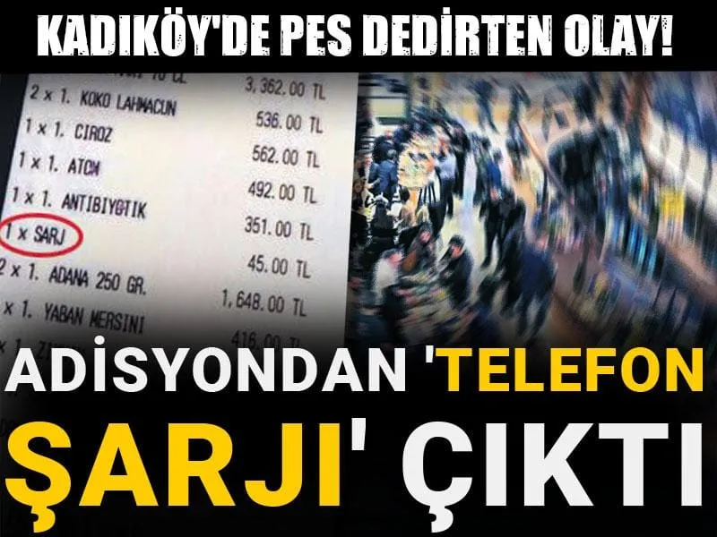 Kadıköy'de 'pes' dedirten olay! Adisyondan 'telefon şarjı' çıktı