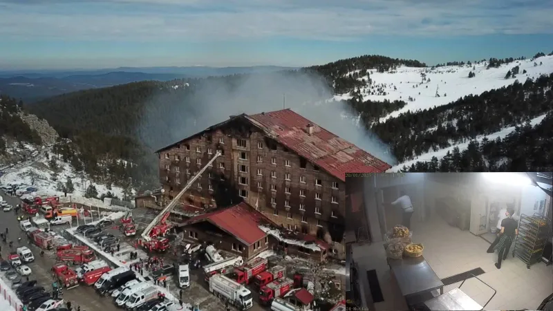 Bolu Grand Kartal Otel faciasındaki yangının çıkış anı: Izgaranın ısınmasını önleyen termostatı bozuk çıktı