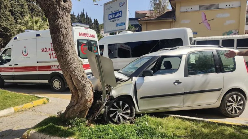Tansiyonu düşen sürücü kaza yaptı
