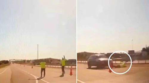 Tekirdağ'da 'dur' ihtarına uymayan sürücü, polis memuruna çarpıp kaçtı